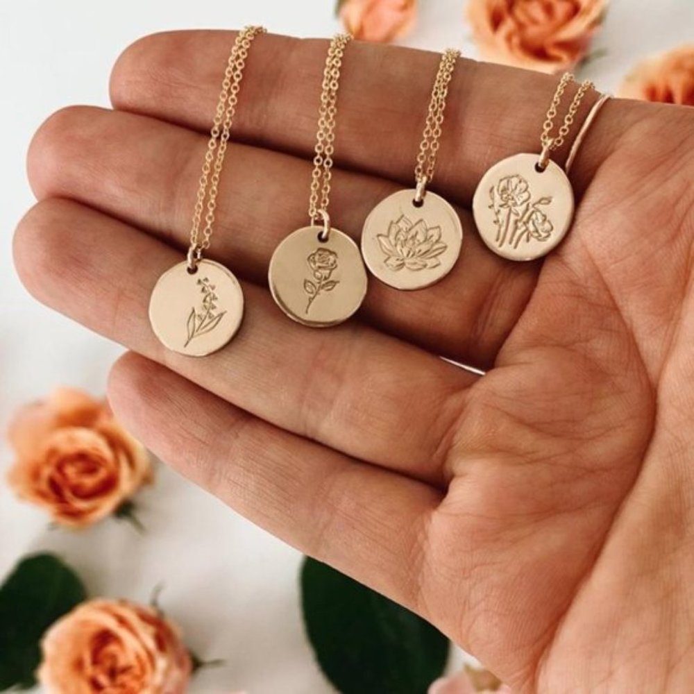 July Lotus Birth Flower Bohemian Charm Necklace - Picture 5 of 14